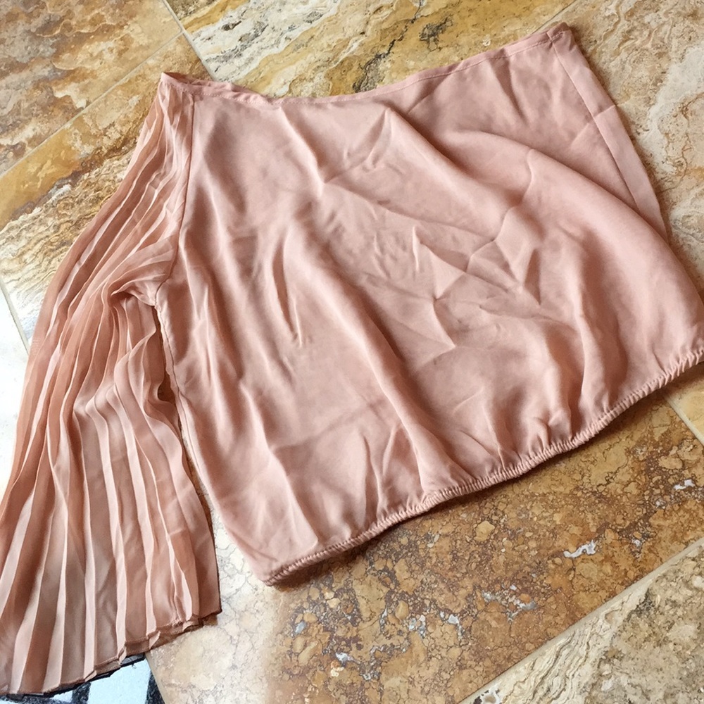 Mimi Chica pleat arm/poly chiffon/cream blush
